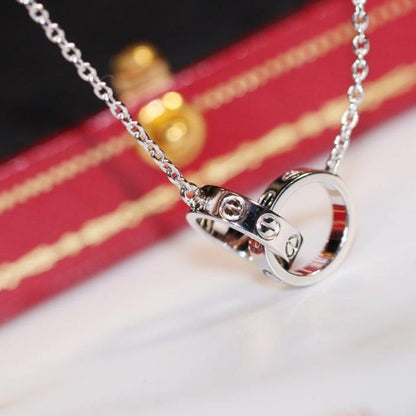 [Garvey ]LOVE NECKLACE PINK GOLD AND SILVER