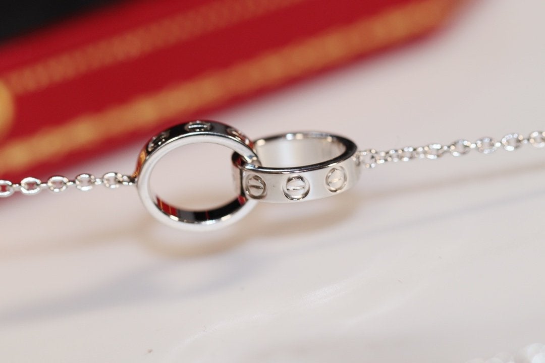 [Garvey ]LOVE NECKLACE PINK GOLD AND SILVER