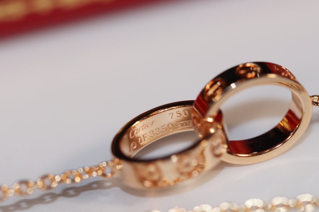 [Garvey ]LOVE NECKLACE PINK GOLD AND SILVER