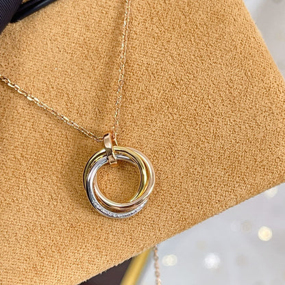 [Garvey ]TRINITY NECKLACE SILVER GOLD PINK GOLD DIAMONDS