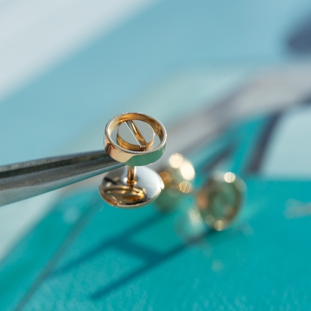 [Garvey ]LOVE EARRINGS PINK GOLD 10MM