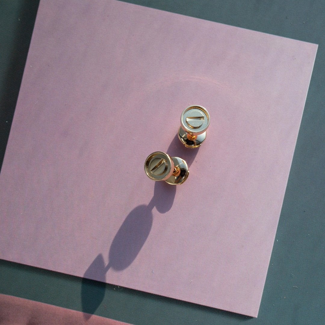 [Garvey ]LOVE EARRINGS PINK GOLD 10MM