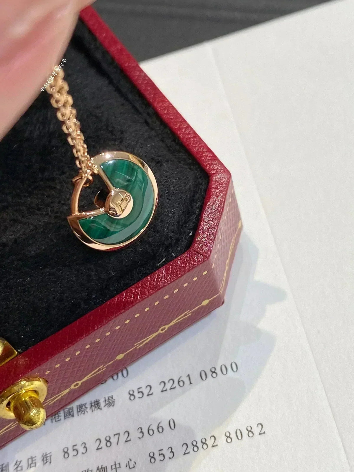 [Garvey ]AMULETTE ROSE GOLD MALACHITE NECKLACE