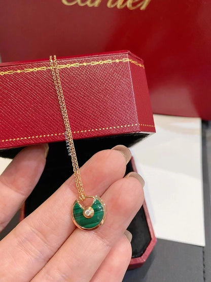 [Garvey ]AMULETTE ROSE GOLD MALACHITE NECKLACE