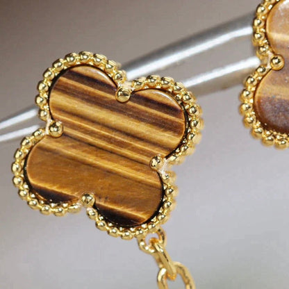 [Garvey ]CLOVER  2 MOTIF  TIGER EYE CARNELIAN EARRINGS