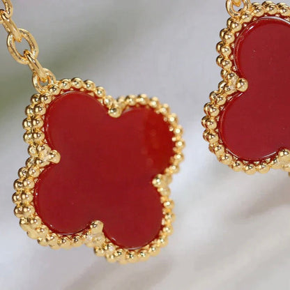 [Garvey ]CLOVER  2 MOTIF  TIGER EYE CARNELIAN EARRINGS