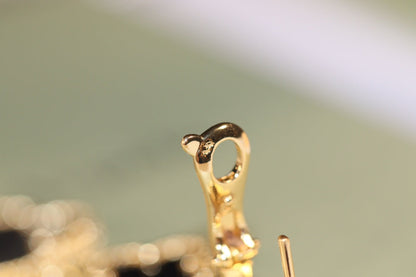 [Garvey ]CLOVER EARRINGS GOLD ONYX MOP 3 MOTIF