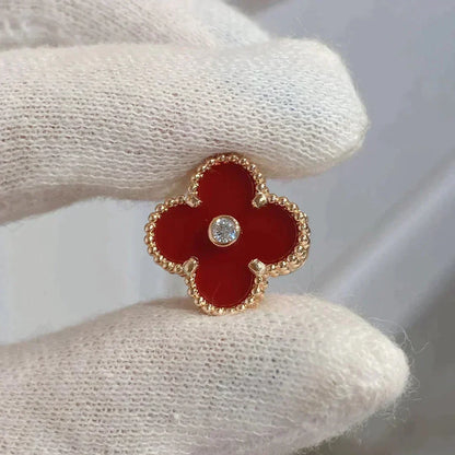 [Garvey ]CLOVER MEDIUM 1 MOTIFS CARNELIAN  DIAMOND earrings