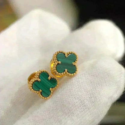 [Garvey ]CLOVER MINI 9.5MM MALACHITE  EARRINGS