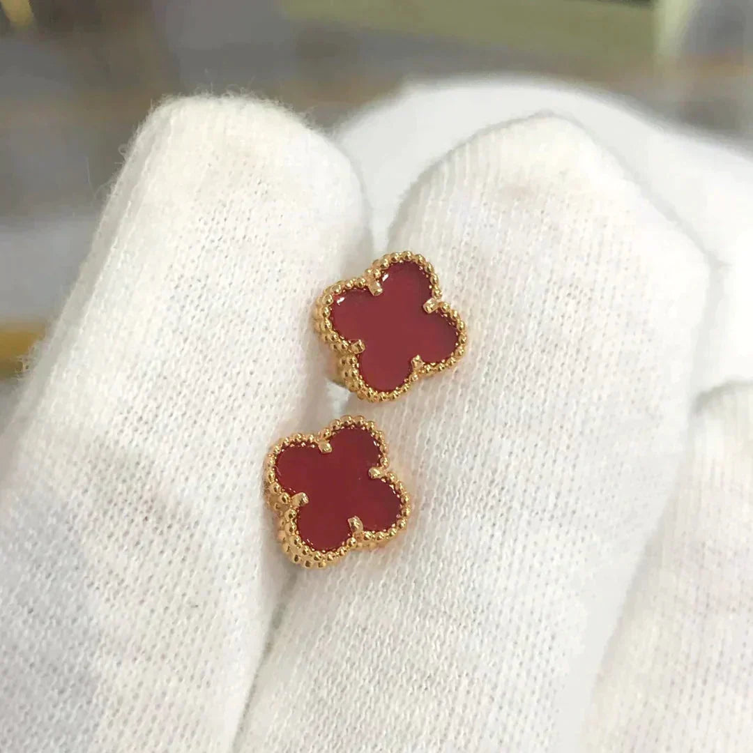 [Garvey ]CLOVER MINI 9.5MM CARNELIAN EARRINGS