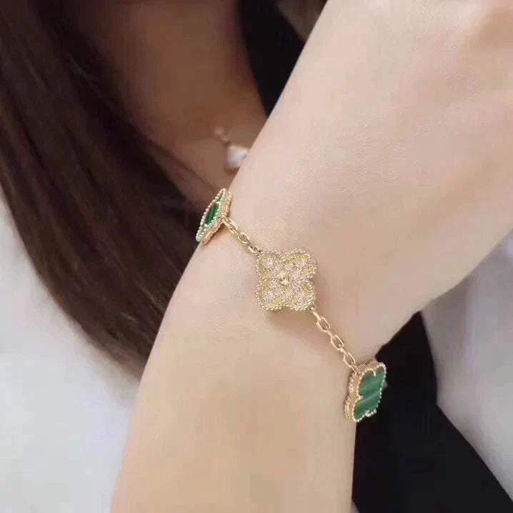 [Garvey ] CLOVER 5 MOTIF MALACHITE BRACELET COLLECTION