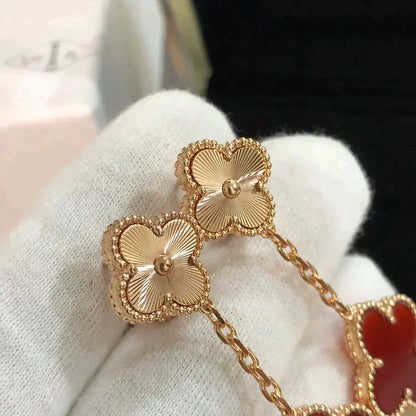 [Garvey ]CLOVER 2 MOTIF  LASER CARNELIAN EARRINGS