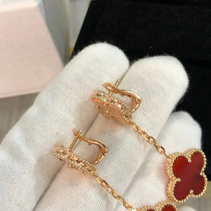 [Garvey ]CLOVER 2 MOTIF  LASER CARNELIAN EARRINGS