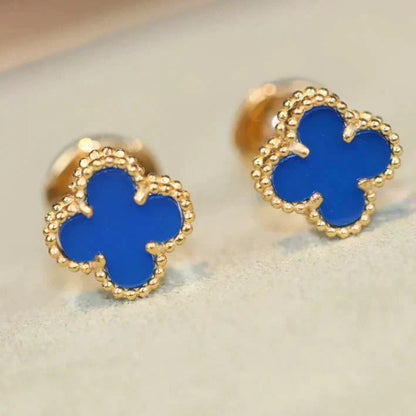 [Garvey ]CLOVER MINI 9.5MM BLUE AGATE EARRINGS