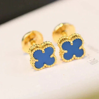 [Garvey ]CLOVER MINI 9.5MM BLUE AGATE EARRINGS