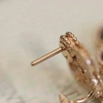 [Garvey ]CLOVER MEDIUM 1 MOTIFS FUll DIAMOND EARRINGS