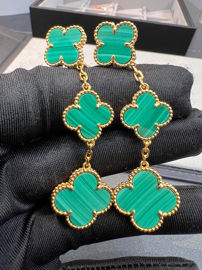 [Garvey ]CLOVER MALACHITE 3 MOTIFS GOLD