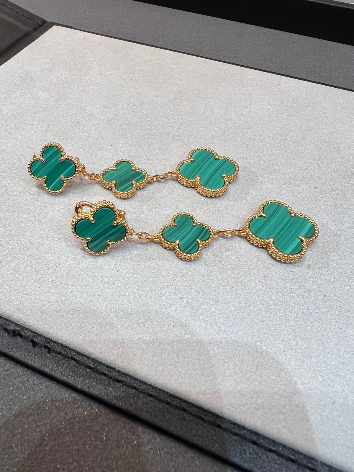 [Garvey ]CLOVER MALACHITE 3 MOTIFS GOLD