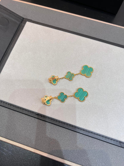 [Garvey ]CLOVER MALACHITE 3 MOTIFS GOLD
