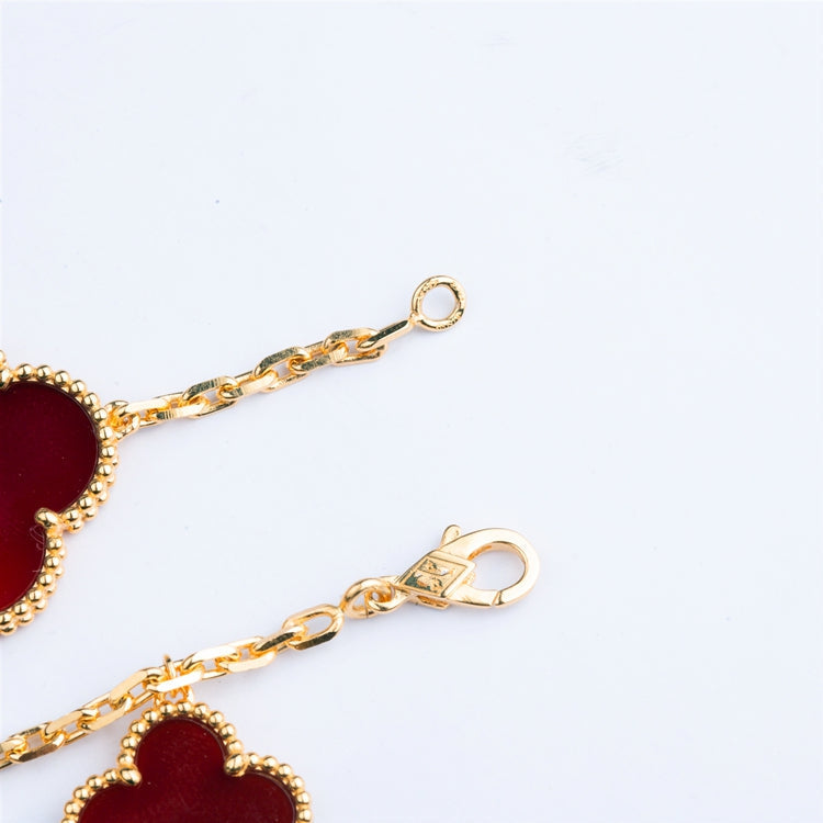 [Garvey ]CLOVER BRACELET 5 MOTIFS CARNELIAN TIGER EYE