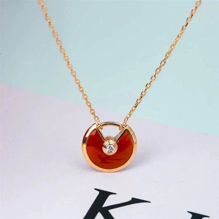 [Garvey ]AMULETTE GOLD CARNELIAN ONYX NECKLACE