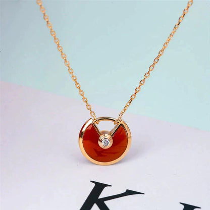 [Garvey ]AMULETTE GOLD CARNELIAN ONYX NECKLACE
