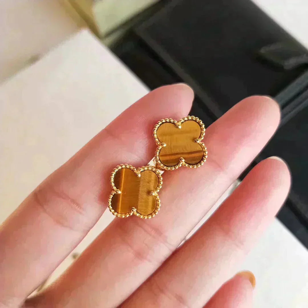 [Garvey ]CLOVER MEDIUM 1 MOTIFS TIGER EYE EARRINGS