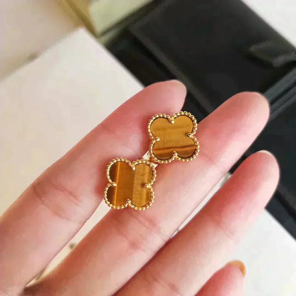 [Garvey ]CLOVER MEDIUM 1 MOTIFS TIGER EYE EARRINGS