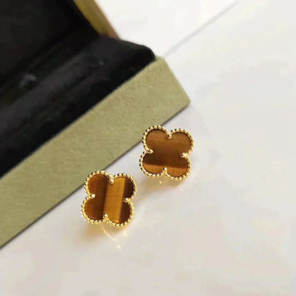 [Garvey ]CLOVER MEDIUM 1 MOTIFS TIGER EYE EARRINGS