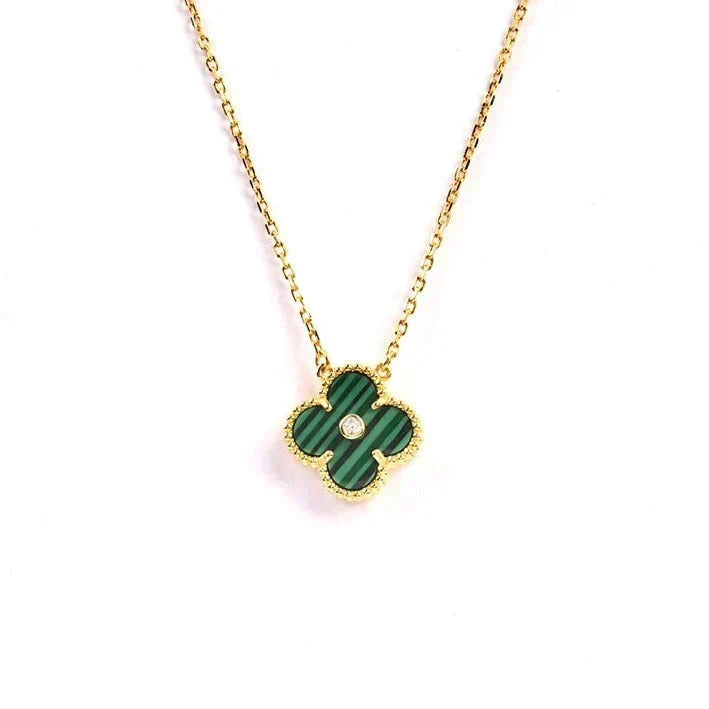 [Garvey ]CLOVER 15MM DIAMOND TURQUOISE NECKLACE