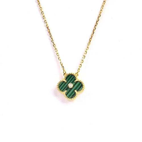 [Garvey ]CLOVER 15MM DIAMOND TURQUOISE NECKLACE