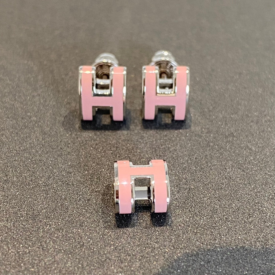 [Garvey ]MINI POP H SILVER EARRINGS PINK