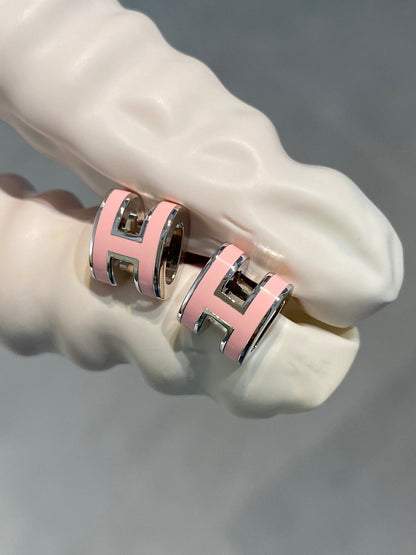 [Garvey ]MINI POP H SILVER EARRINGS PINK