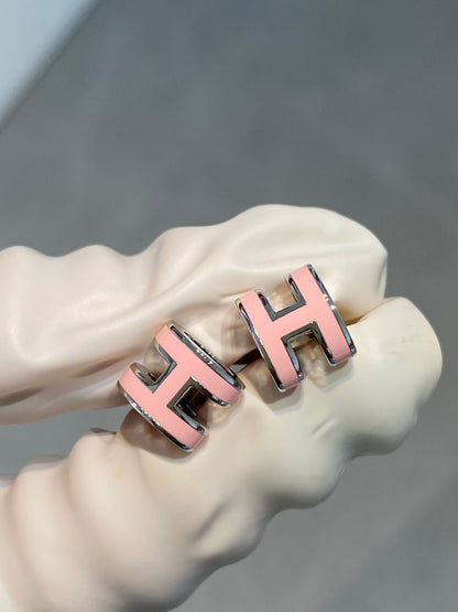 [Garvey ]MINI POP H SILVER EARRINGS PINK