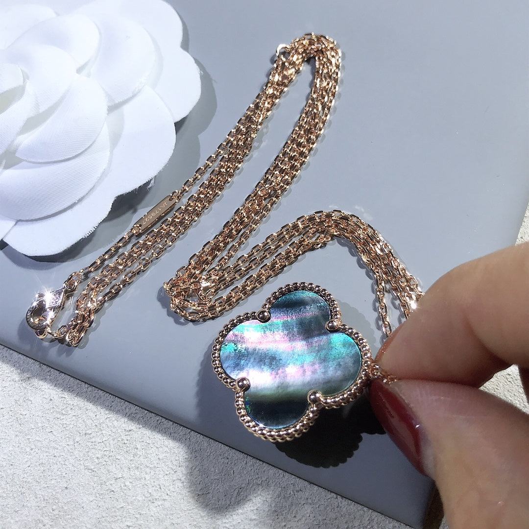 [Garvey ]CLOVER 25MM GOLD DARK MOP BIG CLOVER NECKLACE