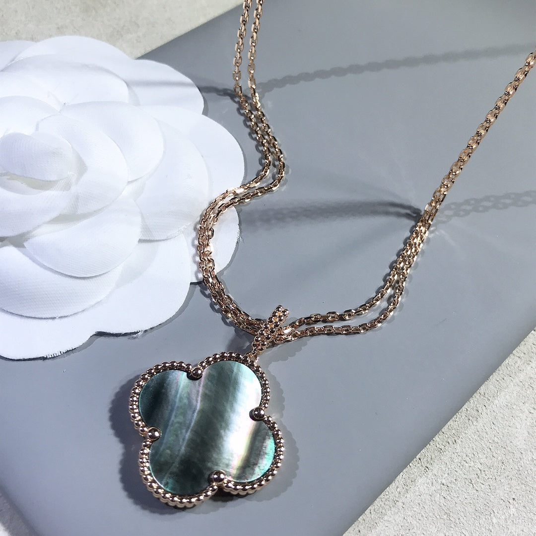[Garvey ]CLOVER 25MM GOLD DARK MOP BIG CLOVER NECKLACE
