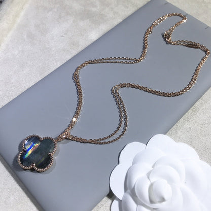 [Garvey ]CLOVER 25MM GOLD DARK MOP BIG CLOVER NECKLACE