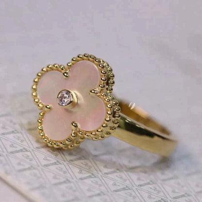 [Garvey ]CLOVER PINK MOP RING GOLD DIAMOND