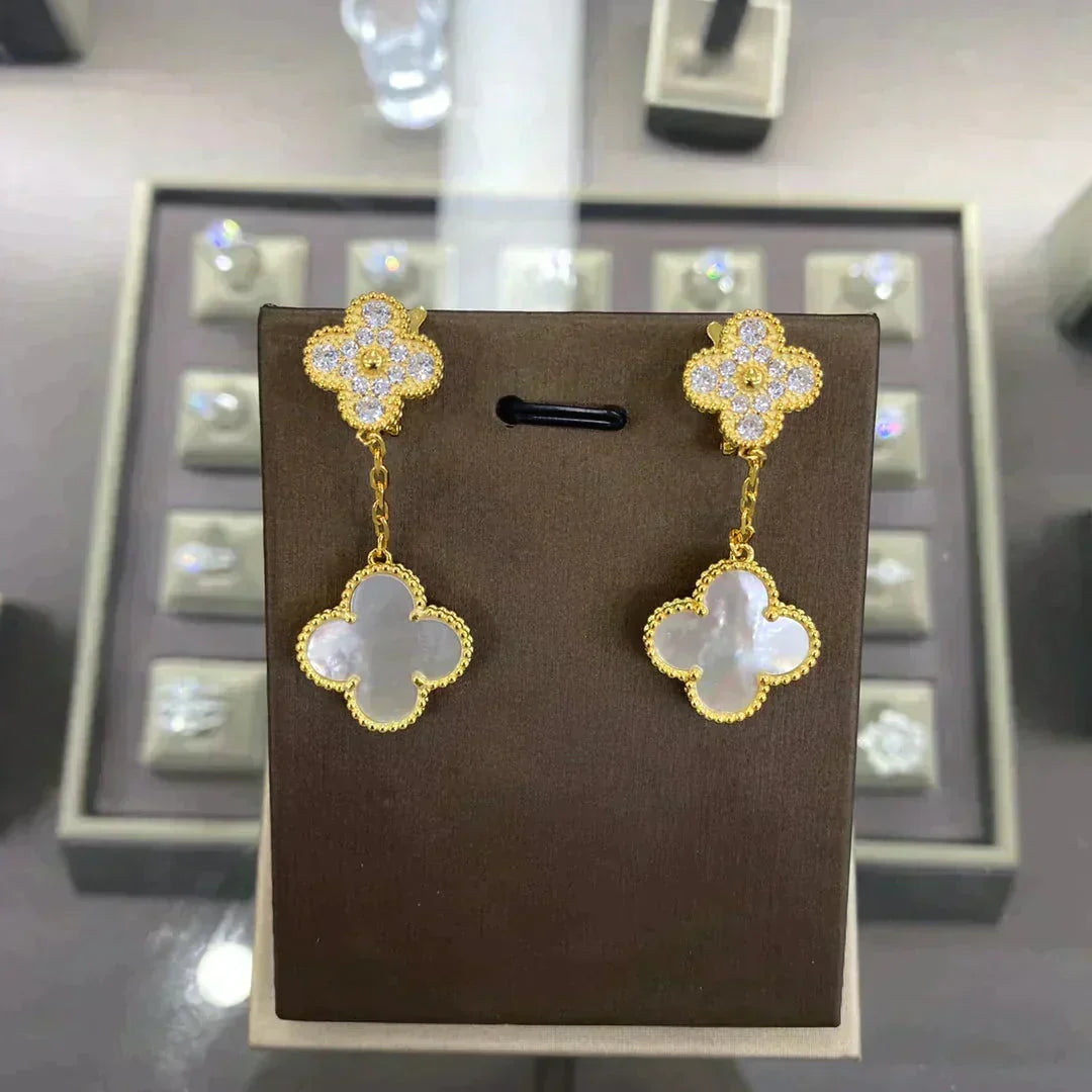 [Garvey ]CLOVER  2 MOTIFS  DIAMOND  EARRINGS (MULTIPLE CHOICES?¡ä