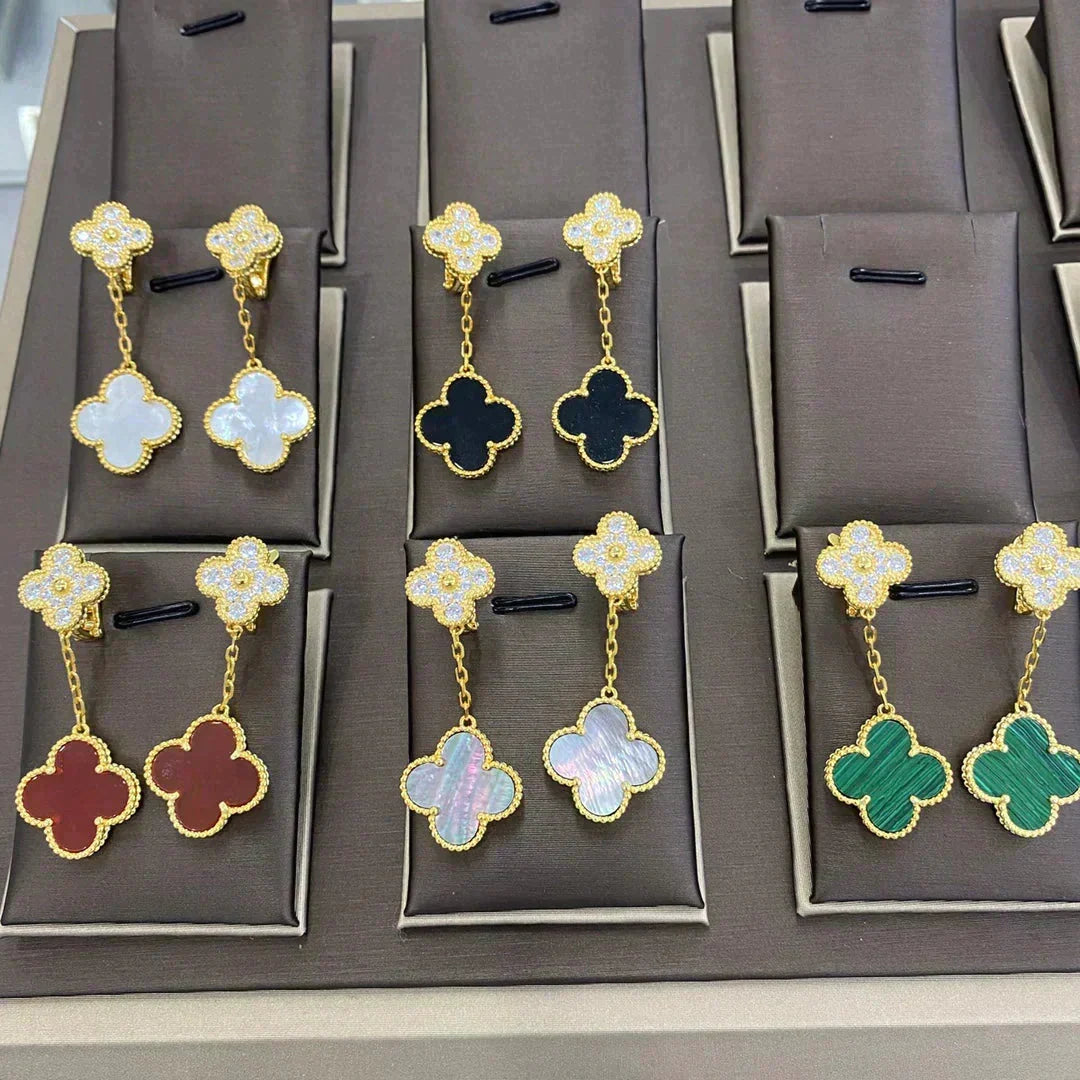 [Garvey ]CLOVER  2 MOTIFS  DIAMOND  EARRINGS (MULTIPLE CHOICES?¡ä