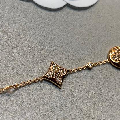 [Garvey ]STAR AND SUN 4 MOTIFS GOLD DIAMONDS BRACELET