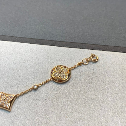 [Garvey ]STAR AND SUN 4 MOTIFS GOLD DIAMONDS BRACELET
