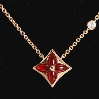 [Garvey ]STAR NECKLACE PINK GOLD 1 DIAMOND