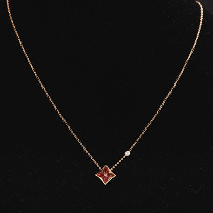 [Garvey ]STAR NECKLACE PINK GOLD 1 DIAMOND