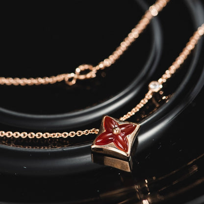 [Garvey ]STAR NECKLACE PINK GOLD 1 DIAMOND