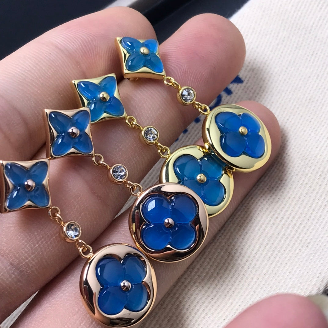[Garvey ]STAR AND SUN AGATE DIAMOND EARRINGS