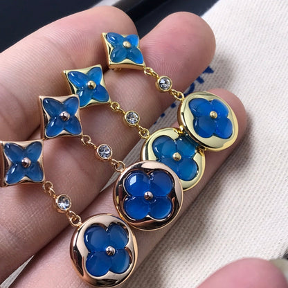 [Garvey ]STAR AND SUN AGATE DIAMOND EARRINGS
