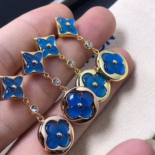 [Garvey ]STAR AND SUN AGATE DIAMOND EARRINGS