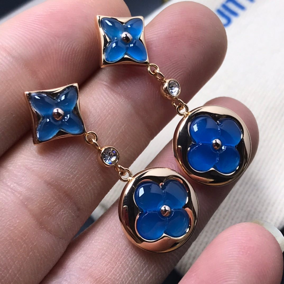 [Garvey ]STAR AND SUN AGATE DIAMOND EARRINGS