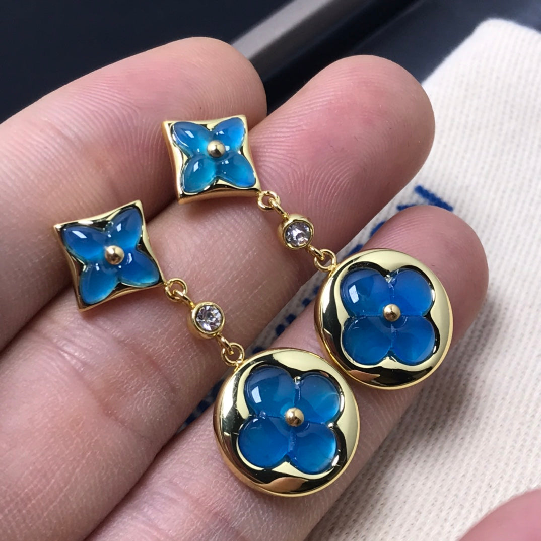 [Garvey ]STAR AND SUN AGATE DIAMOND EARRINGS